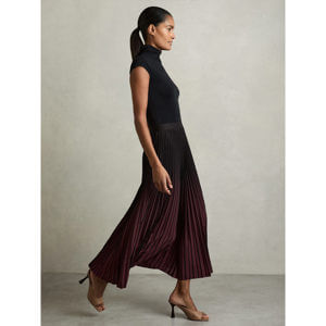 REISS MARLIE Ombre Pleated Midi Skirt